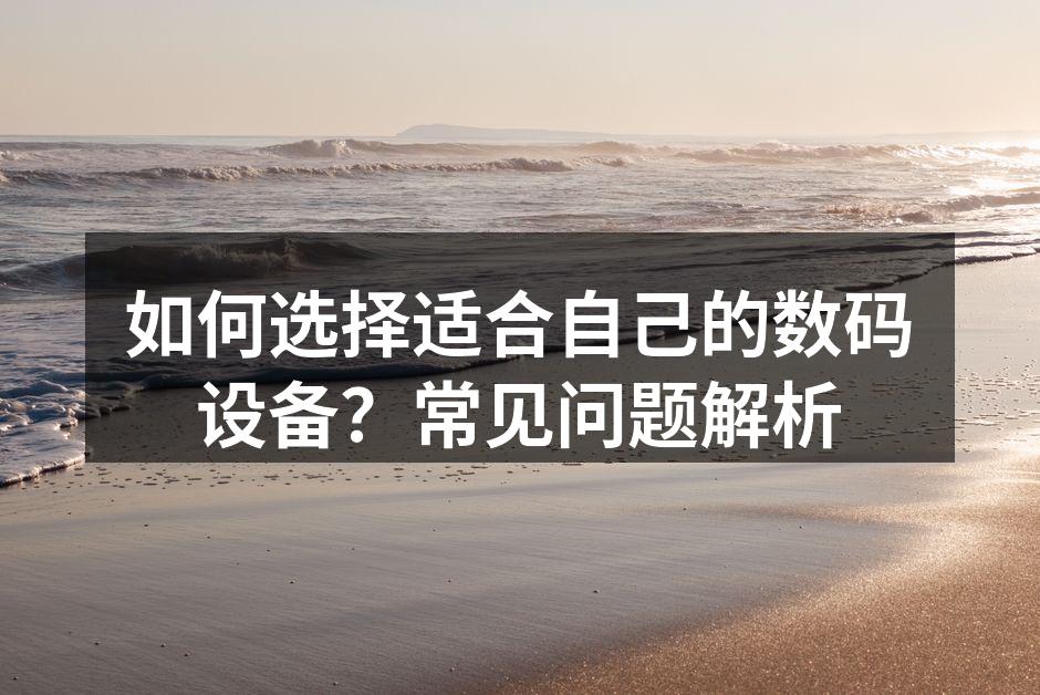 多样化的数码设备选择