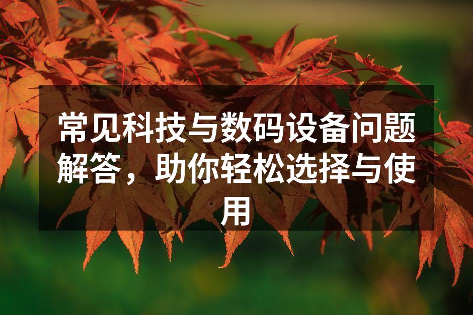 数码设备的多样选择